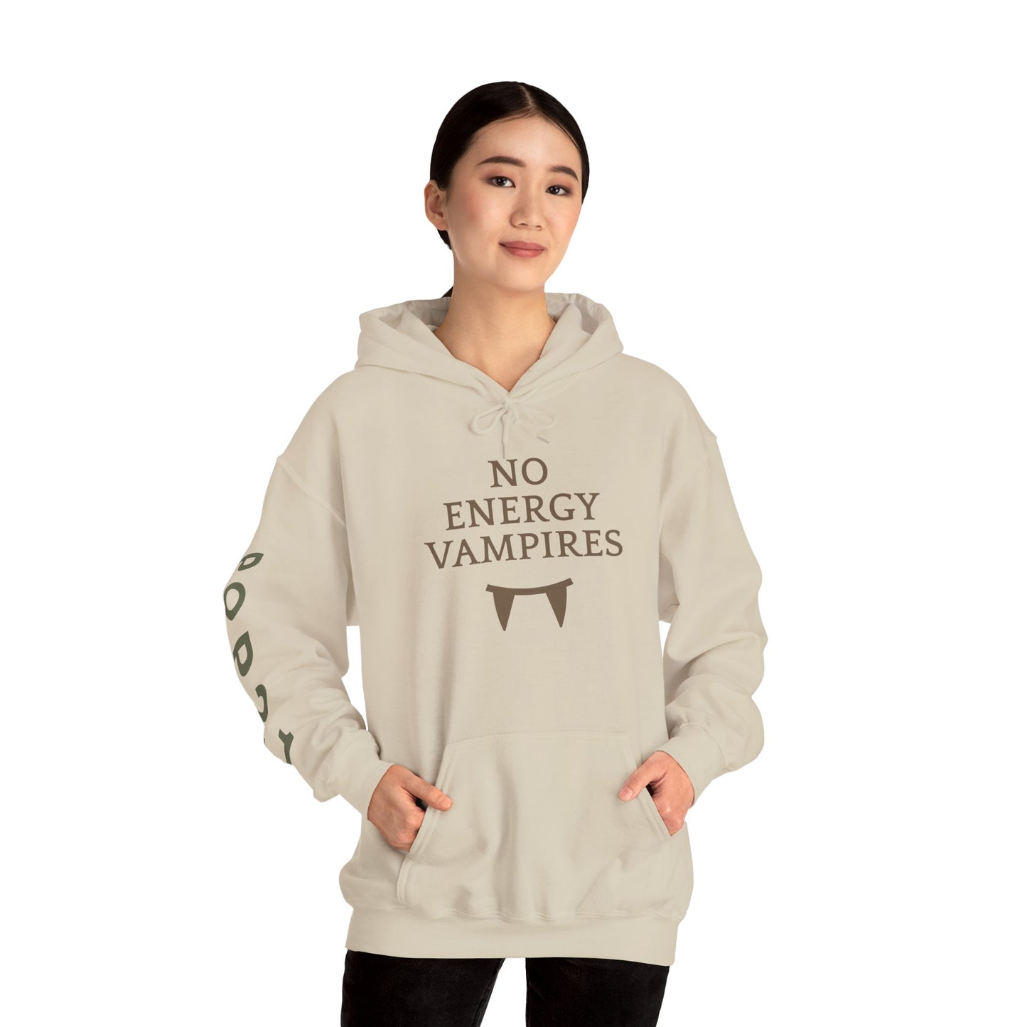 Unisex Energy Vampires Hooded Sweatshirt - Cozy, Casual, Funny Gift for Friends, Perfect for Halloween, Everyday Wear