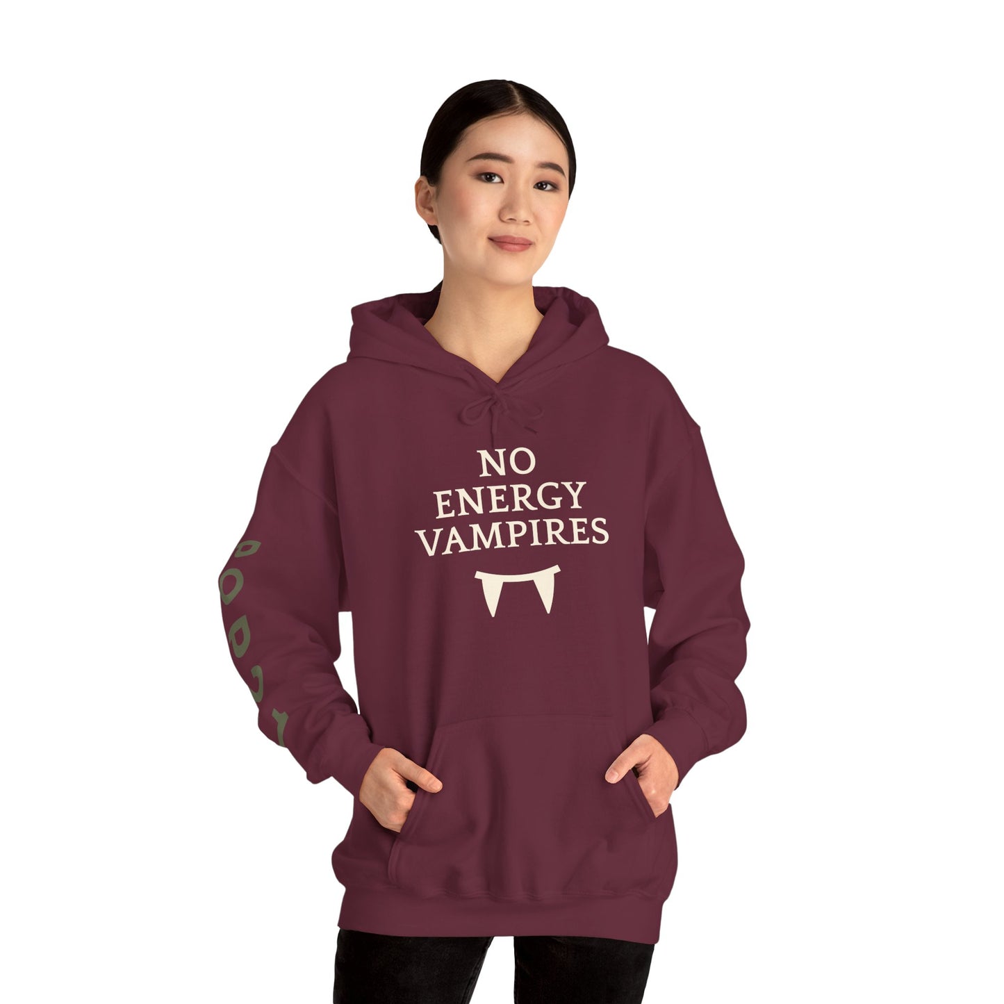 Unisex Energy Vampires Hooded Sweatshirt - Cozy, Casual, Funny Gift for Friends, Perfect for Halloween, Everyday Wear