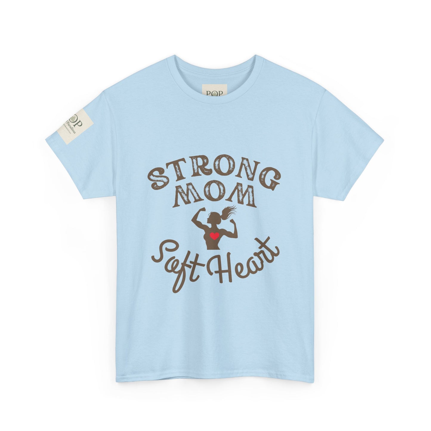Strong Mom Unisex Heavy Cotton Tee | Motivational Graphic T-Shirt for Moms | Perfect Gift for Mother's Day, Birthday, Everyday Wear