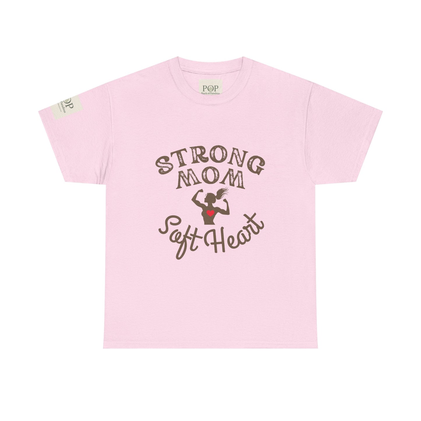 Strong Mom Unisex Heavy Cotton Tee | Motivational Graphic T-Shirt for Moms | Perfect Gift for Mother's Day, Birthday, Everyday Wear