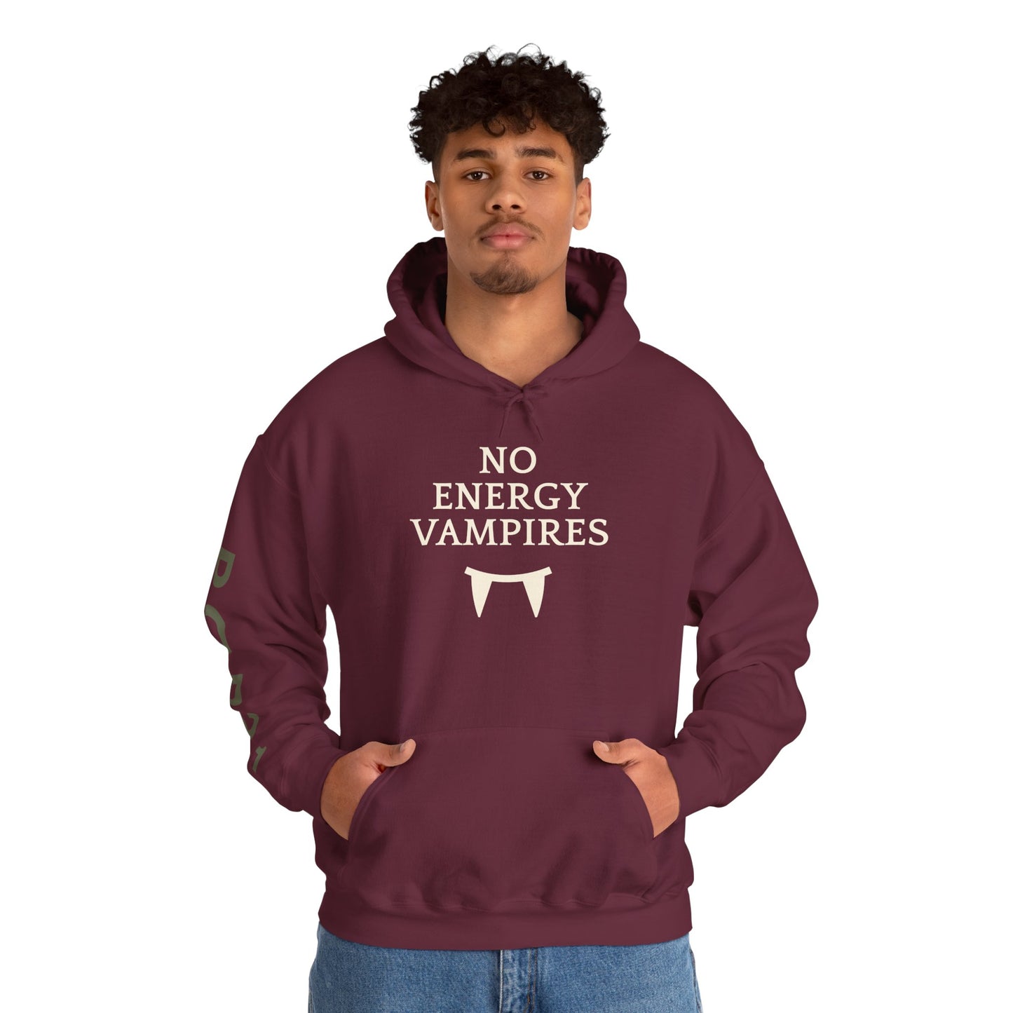 Unisex Energy Vampires Hooded Sweatshirt - Cozy, Casual, Funny Gift for Friends, Perfect for Halloween, Everyday Wear