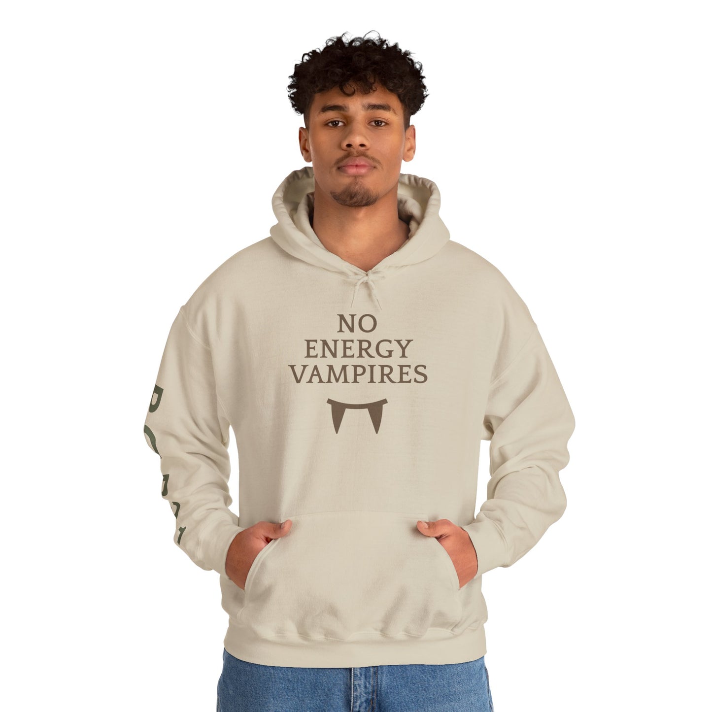 Unisex Energy Vampires Hooded Sweatshirt - Cozy, Casual, Funny Gift for Friends, Perfect for Halloween, Everyday Wear