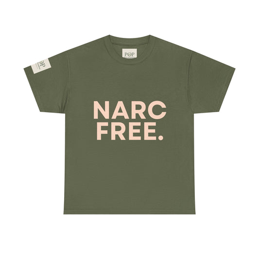 Narc Free Unisex Heavy Cotton Tee, Casual Wear, Gift for Friends, Statement T-Shirt, Everyday Comfort, Unisex Apparel