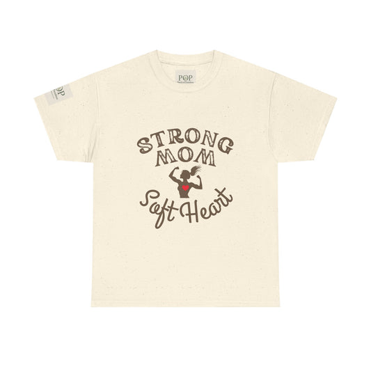 Strong Mom Unisex Heavy Cotton Tee | Motivational Graphic T-Shirt for Moms | Perfect Gift for Mother's Day, Birthday, Everyday Wear